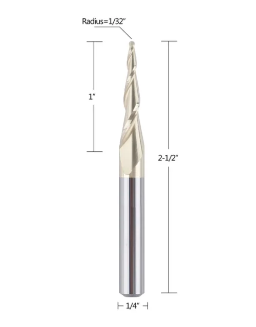 Tapered ball nose bit